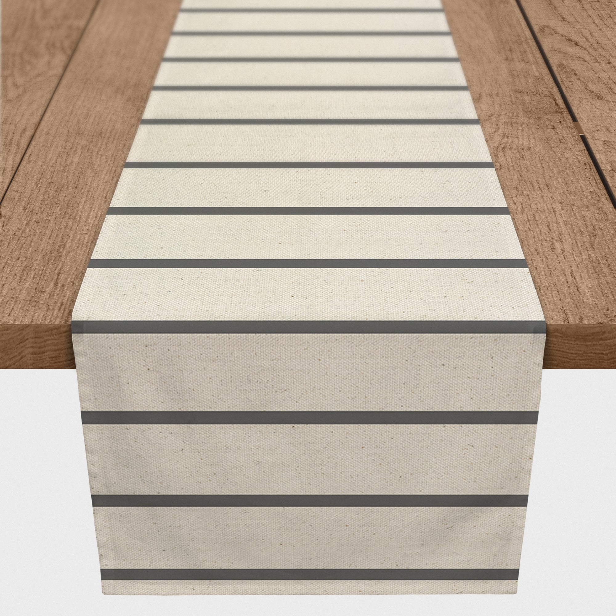 Thin Gray Stripes 1 16" x 72" Poly Twill Table Runner